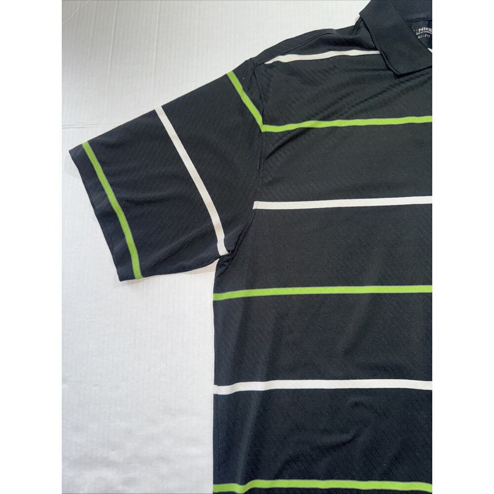 Nike Golf SS Men's Polo Shirt Dri-Fit Striped Black Large Multicolor Stripes - Picture 4 of 10